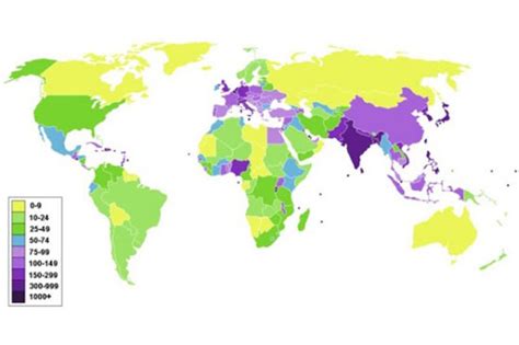 بالصور خرائط توضح الكثافة السكانية فى العالم لعام 2014 اليوم السابع