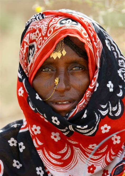 Eritrea Horn Of Africa Thio Afar Tribe Woman In Danakil Desert