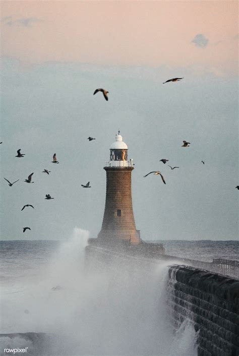 Huge Wave Hitting A Lighthouse In Scotland Premium Image By Rawpixel