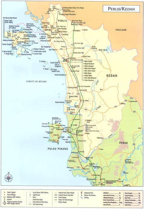 Perlis Kedah Tourist Map Perlis Kedah Malaysia Mappery