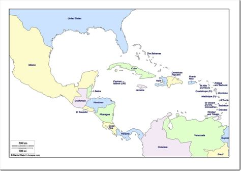 Mapa político de América Central Mapa de países de América Central. d
