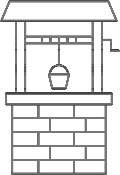 Illustration Of Water Well Icon In Linear Style 24461580 Vector Art At