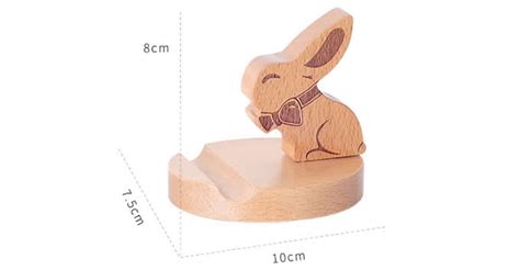 Cute Wooden Rabbitanddeer Cell Phone Tablet Stand Holder Feelt