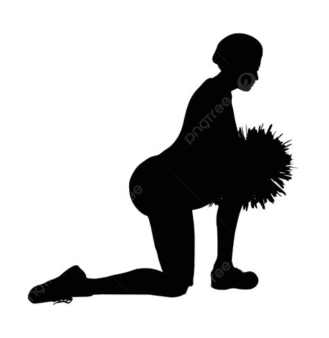 Funky Cheerleader Silhouette Cheering Objects Illustrations Vector
