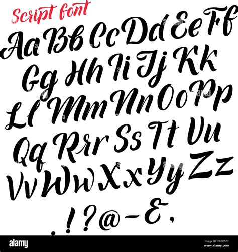 Handwritten latin alphabet. Cursive black letters. Vector fonts isolate
