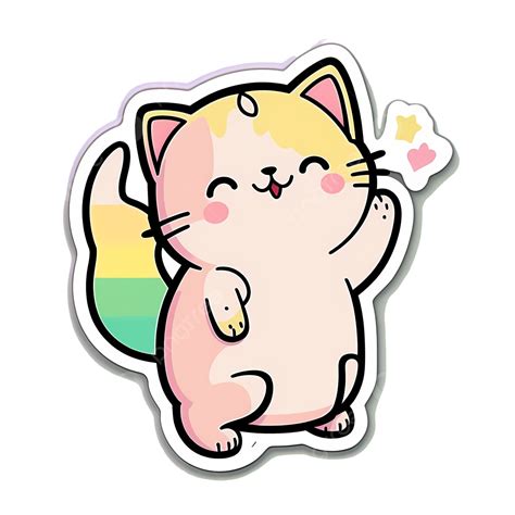 Cute Cat Sticker Cartoon Kitty Kitten Cat Clipart Cute Clipart