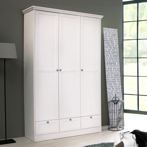 32 x 25,5 x 190 cm (b x t x h) mit 4 fächern mit türen und 2 offenen fächern KLEIDERSCHRANK Landwood Drehtürenschrank Schrank in weiß 3 ...