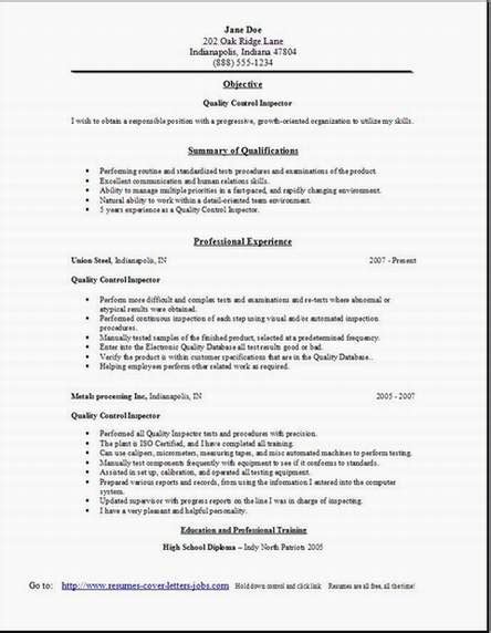 A template set of personal qualities in resume, an example might look like Quality Control Resume, Occupational:examples,samples Free ...