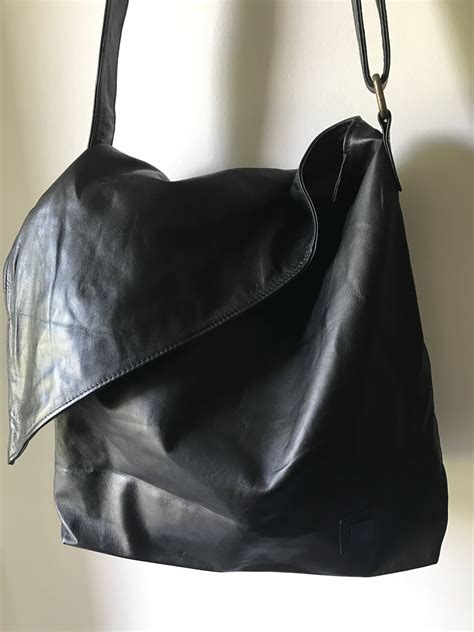 Genuine Soft Slouchy Leather Cross Body Bag Unique Folding Etsy