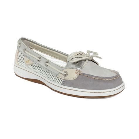 Lyst Sperry Top Sider Womens Angelfish Boat Shoes In Gray