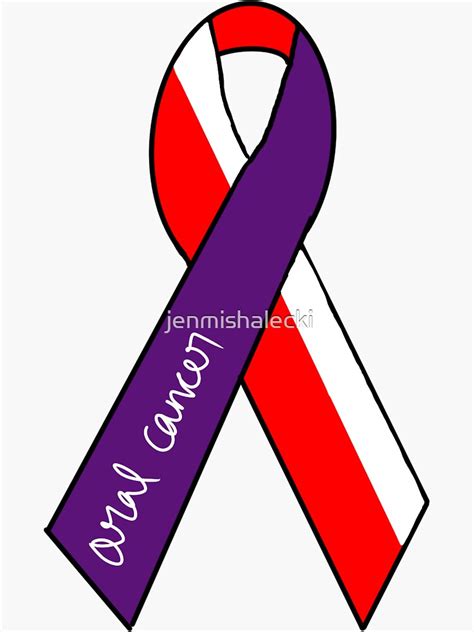 Oral Cancer Awareness Ribbon Sticker For Sale By Jenmishalecki