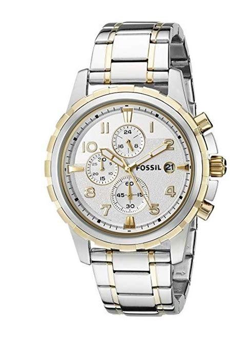 Fossil Mens Dean Quartz Stainless Steel Chronograph Watch Color Gold