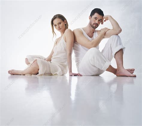 Couple Sitting Together On Floor Stock Image F0052087 Science