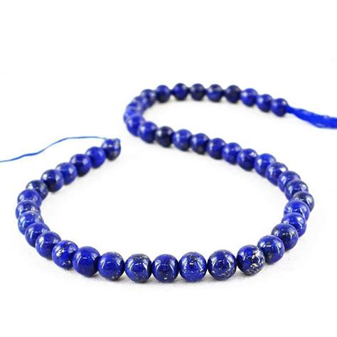 Untreated Blue Lapis Lazuli Strand Round Shape Drilled Beads