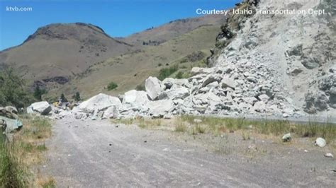 Itd Highway 95 Near Riggins Closed After 120 Foot Rock Slide