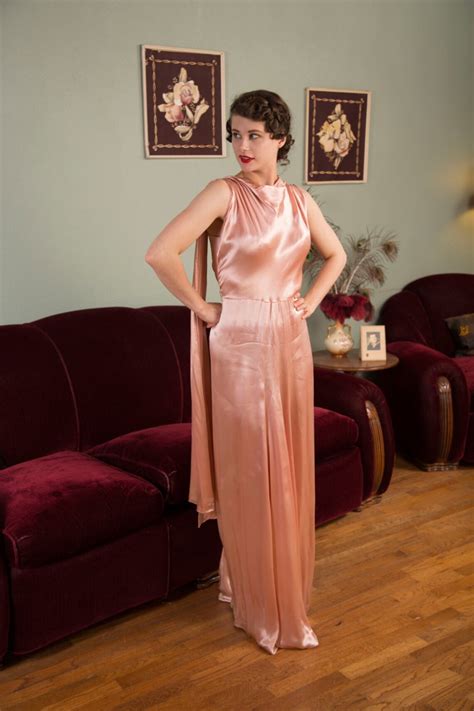 Vintage 1930s Dress Glorious Rose Pink Rayon Satin 30s Etsy