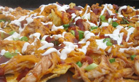 In a large skillet, cook and stir onion and garlic in oil until tender. Tierney Tavern: Barbecue Chicken Nachos