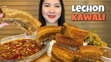 FILIPINO FOOD CRISPY LECHON KAWALI MUKBANG ASMR YouTube