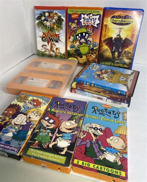Vintage Nickelodeon Rugrats Lot Of 8 Vhs Tapes 3 Dvds Free Shipping 🦖