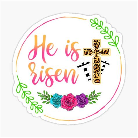 Easter He Is Risen Jesus Religious Easter Blessing Sticker By
