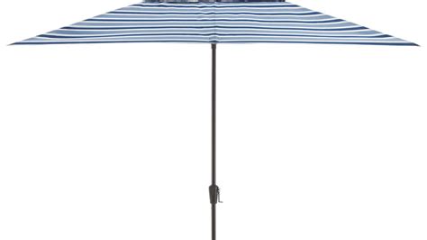 Rectangular Blue Striped Umbrella Canopy In Patio