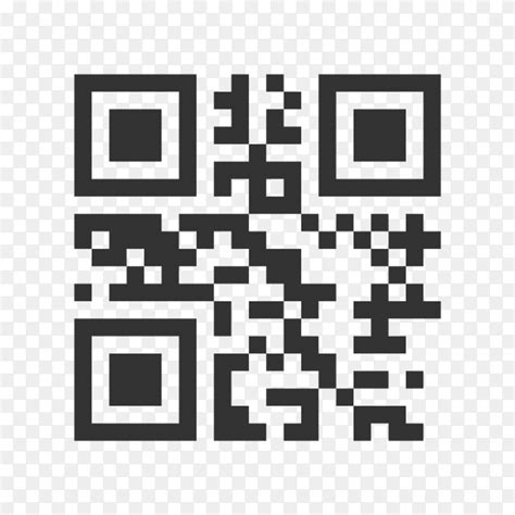 QR Code Sample For Smartphone Scanning Isolated On Transparent