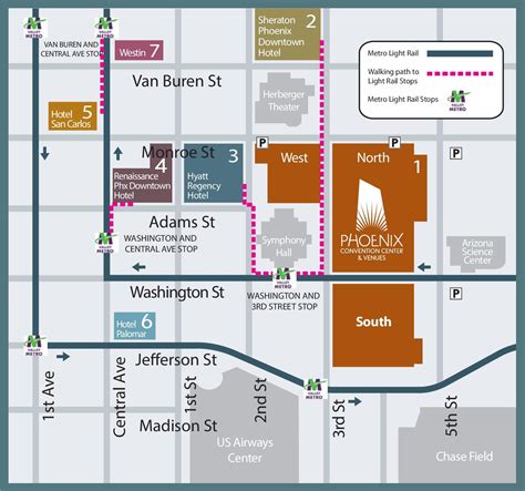 Downtown Phoenix Attractions Map