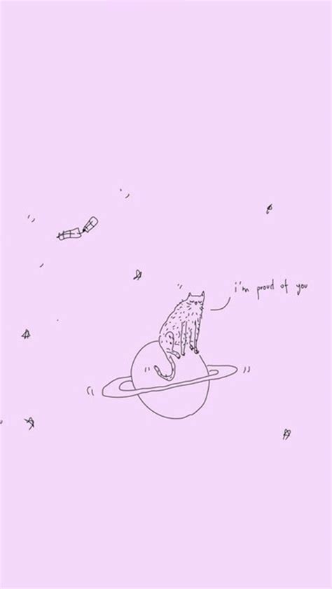 Download Cute Cat And Planet Aesthetic Phone Wallpaper