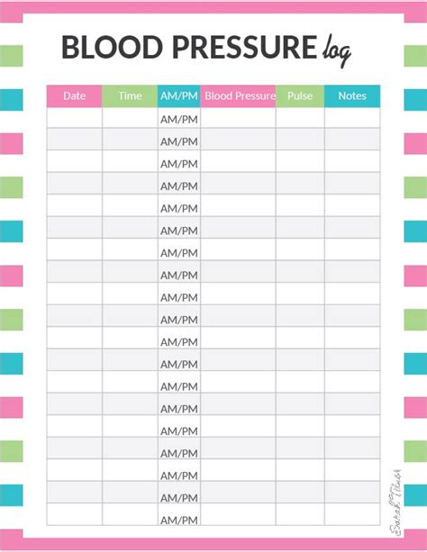 Free Printable Blood Pressure And Weight Log Contentnaa