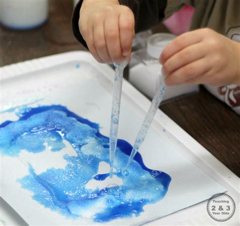 Preschool Painting Activity With Salt Glue And Watercolors