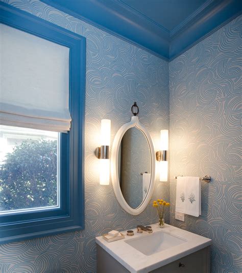 Whimsical Blue Powder Room By Marsh And Clark Design