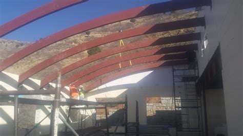 Curved Steel Roof Trusses For Utah Residence Albina Co Inc