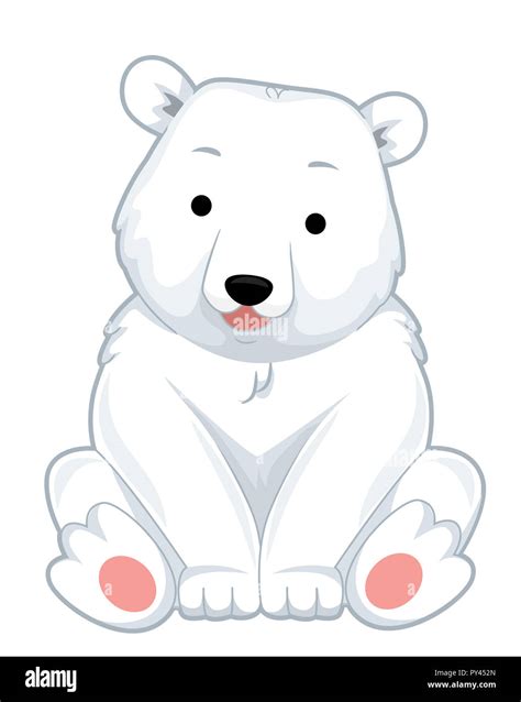 Cute Polar Bear Sitting Cartoon