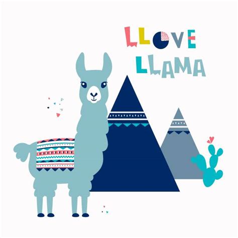 Drawing Of The Smiling Llama Illustrations Royalty Free Vector