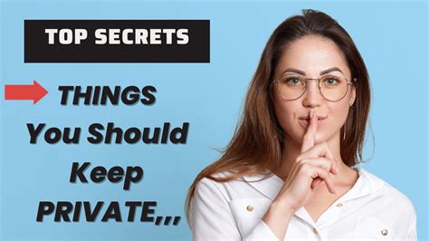 7 things that you should always keep secret things never share with anyone youtube