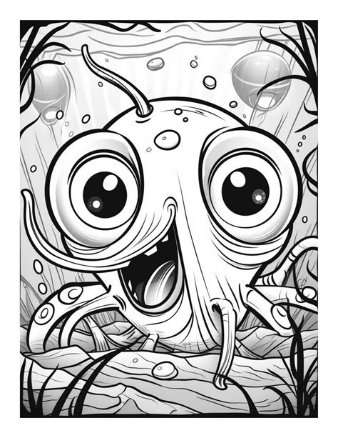 Free Bugged Eyed Monster Coloring Page 95 Free Coloring Adventure