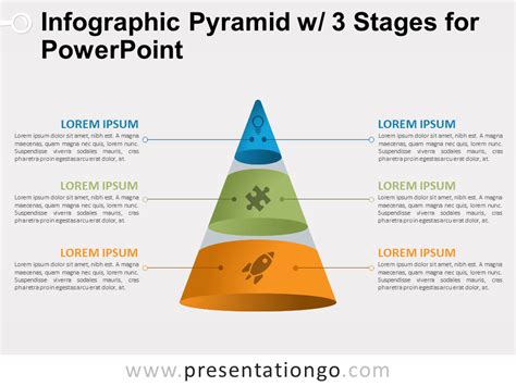 Infographic Pyramid W 3 Stages For Powerpoint Infographic