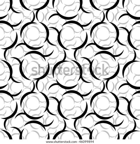 Seamless Black White Swirl Ornament Pattern Stock Vector Royalty Free