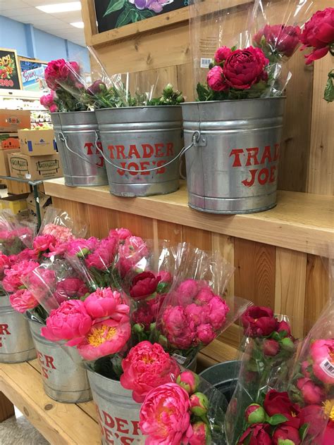 It's easy to miss the flower display amid grocery shopping madness, but trust us: Peonies from Trader Joe's | Tropical bridal showers ...