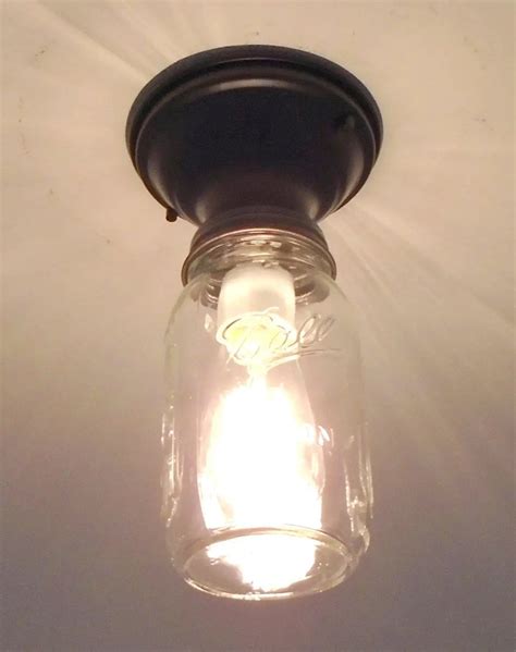 Mason Jar Ceiling Light Gives Farmhouse Vintage Lighting Charm The