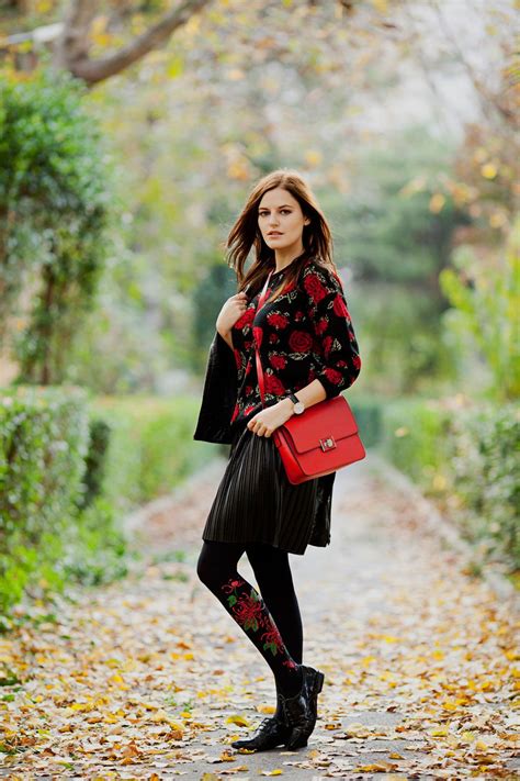 New users enjoy 60% off. Viktoriya's dashing Floral tattoo patterned tights outfit ...
