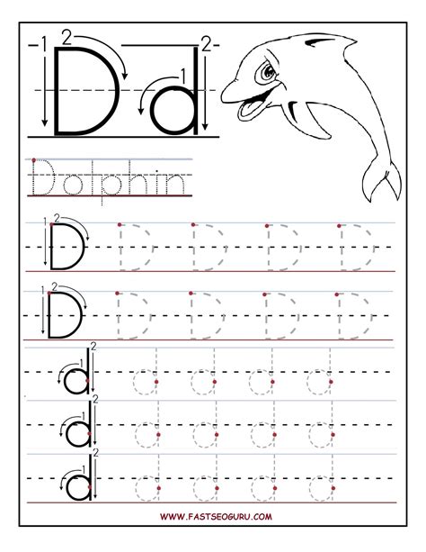 Printable Letter D Tracing Worksheets For Preschool