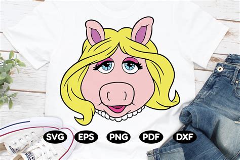 Vector Miss Piggy Muppets In Svg Png Dxf Eps Pdf Format Etsy