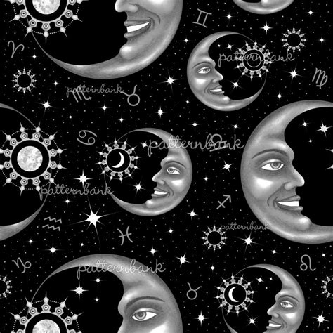 Celestial Vintage Moon Phases With Astrological Signs By Rae Rose