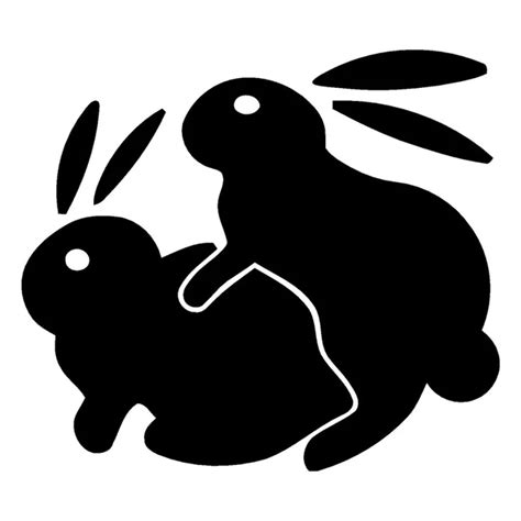 14 12 3cm bunny rabbit sex fansy car styling funny car sticker and decals accessories black