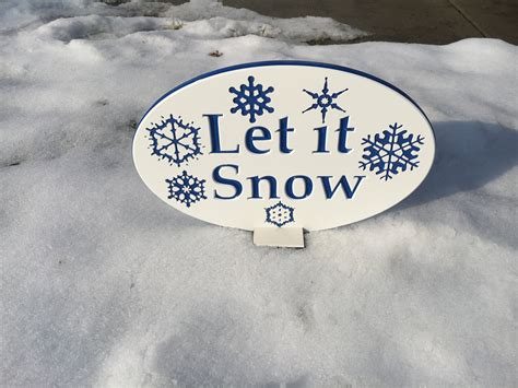 Let It Snow Plaque Snow Related Sign Snow Flakes Engraved Etsy Uk