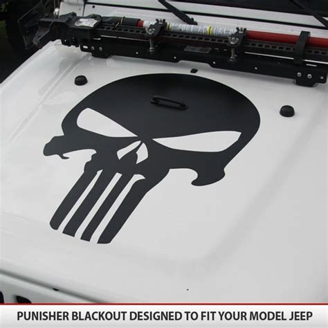 Jeep Wrangler Punisher Skull Hood Decal Vinyl By Alphavinyl
