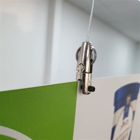 Steel Wire Hanging System Ceiling Clip With Adjustable Sign Panel Clam