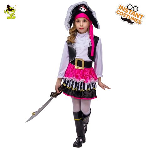 Kids Pink Pirate Halloween Costumes Girls Party Cosplay Costume For