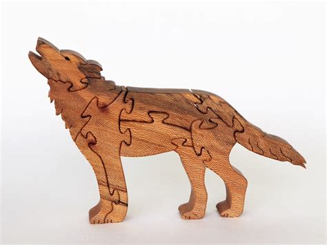 Wolf Wooden Puzzle Scroll Saw Pattern Diy Woodworking Plan Etsy